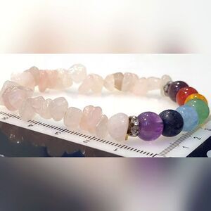 Rose Quartz Stretchy Chakra bracelet
